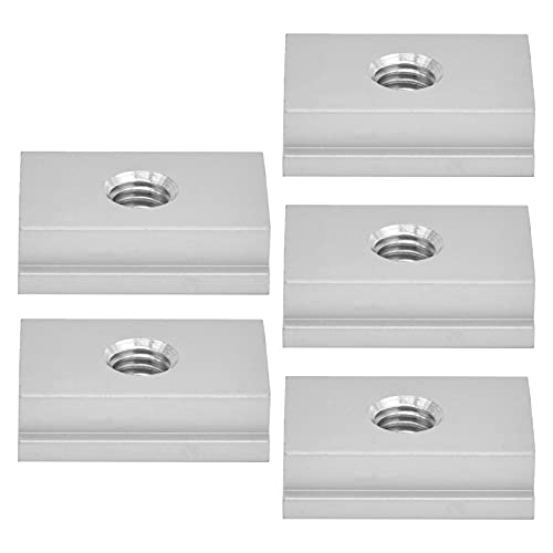 Ouitble Schieber für Führungsschiene Holzbearbeitung T-Slot Schieber M6, 5 Stk., Aluminiumlegierung, Präzise Größe, Flach, Verformungsbeständig von Ouitble