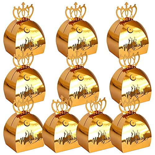 Oulensy 10pcs Geschenk-süßigkeit-Kasten Eid Mubarak Pralinen Ramadan Dekoration Partybedarf Werkzeuge Sugar Hollow-Speicher-Fall Gold- von Oulensy