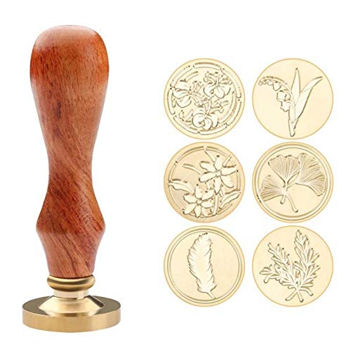 Oulensy 1Pc Antike Pflanzen Metall Dichtungs-Wachs-Siegel-Stempel für DIY Hochzeit Einladungen Dekor Antike Wax Stamp Craft von PiniceCore