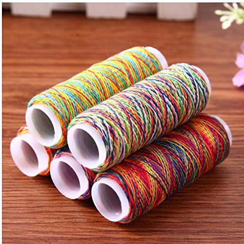 Oulensy 5Pcs Rainbow Color Nähgarn Stickerei Nähgarn Kit DIY Quilting Garn Thema Craft Startseite Zu von Oulensy