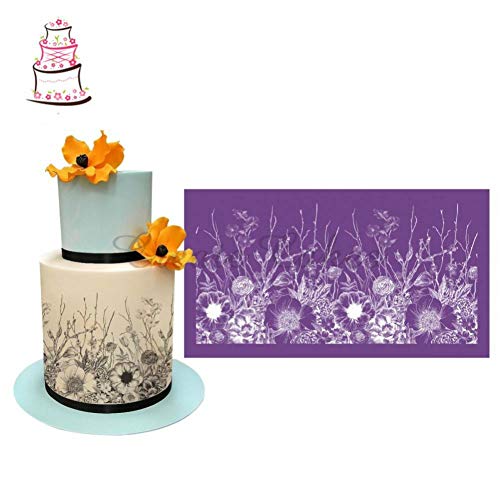 Oulensy Alles Wächst Kuchen Stencil Blumen-Spitze-ineinander Greifen-schablonen Für Hochzeitstorte Border Stencils Fondantform Kuchen, Der Werkzeuge von Oulensy