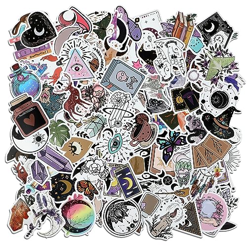 Ouligay 100 Stück Hexe Sticker Set, Anime Magie Aufkleber für Laptop Kindle Handys Journal Scrapbook Helm Fahrrad Koffer, Vinyl Wasserfeste Witchy Aufkleber für Erwachsene, Kinder, Teenager von Ouligay