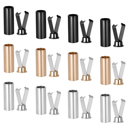 Ouligay 12 Stück Metall Kordelenden Schnürsenkel Enden Legierung Kordelenden Kordelstopper Kordel Endstück Schnürsenkel Endhülsen Shoe Lace Ends Tips für DIY Rope Laces Zubehör Reparaturen, 3 Farben von Ouligay