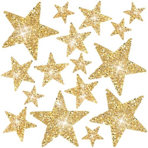 Ouligay 16 Stück Sterne Aufnäher zum Aufbügeln Gold Stern Bügelbilder für Textilien Strass Stern Patches zum Aufbügeln Gold Strass Bügelflicken Patches für Kleidung Kleid Hosen Jeans Hüte Taschen Ouligay 16 Stück Sterne Aufnäher zum Aufbügeln Gold Stern Bügelbilder für Textilien Strass Stern Patches zum Aufbügeln Gold Strass Bügelflicken Patches für Kleidung Kleid Hosen Jeans Hüte Taschen von Ouligay
