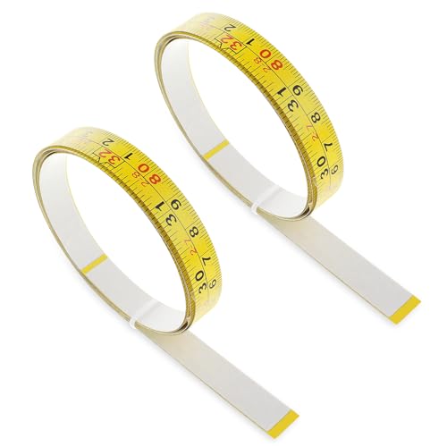 Ouligay 2 Stück Selbstklebendes Maßband Measuring Tape Schneidermaßband für Vermessung Vertikaler Objekte Wie Werkbänke(Vorwärts, Rückwärts, Zentriert) von Ouligay