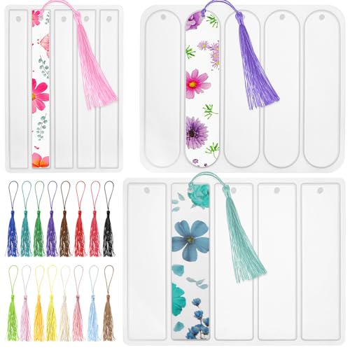 Ouligay 15 Stück Lesezeichen Epoxidharz Formen, Resin Lesezeichen Silikonform mit 16 Quasten, Bookmark Epoxidharz Form Lesezeichenform für DIY Handwerk Basteln Personalisiert Bookmarks Ouligay 15 Stück Lesezeichen Epoxidharz Formen, Resin Lesezeichen Silikonform mit 16 Quasten, Bookmark Epoxidharz Form Lesezeichenform für DIY Handwerk Basteln Personalisiert Bookmarks von Ouligay
