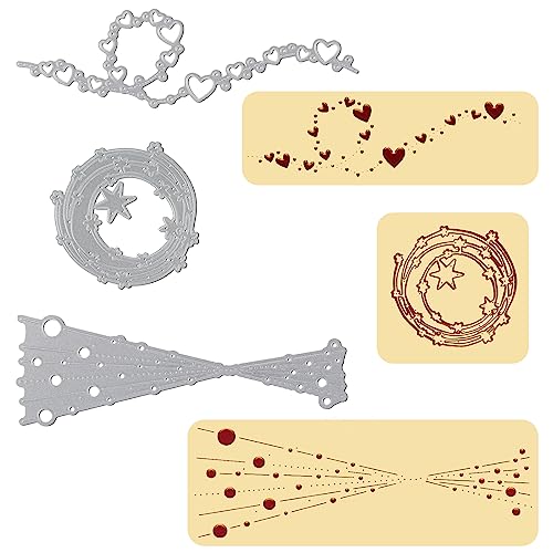 Ouligay 3 Stück Stanzformen für Die Kartenherstellung Bubble Spotty Line Metallstanzformen Stanzformen Weihnachten für DIY Scrapbooking Album Fotokarten Weihnachten von Ouligay