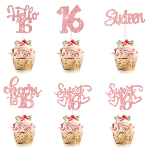 Ouligay 30 Stück Sweet 16 Tortendeko Glitzer Sweet Teenager 16 Cupcake Toppers Happy 16th Birthday Cake Topper 16. Geburtstag Cupcake Deko für Jungen Mädchen Sixteen Geburtstag Party Kuchen Dekoration Ouligay 30 Stück Sweet 16 Tortendeko Glitzer Sweet Teenager 16 Cupcake Toppers Happy 16th Birthday Cake Topper 16. Geburtstag Cupcake Deko für Jungen Mädchen Sixteen Geburtstag Party Kuchen Dekoration von Ouligay