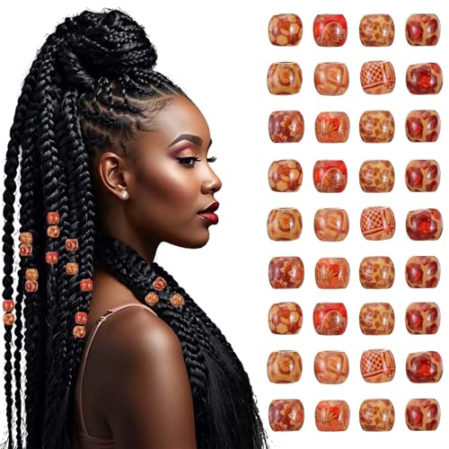 Ouligay 37 Stück Haarschmuck Zöpfe Holzperlen zum Auffädeln 12mm Gemalt Natur Holz Perlen Festival Haare Schmuck Loc mit Loch Groß 6mm Bastelperlen zum Basteln DIY Halskette Armband Haar Accessoire Ouligay 37 Stück Haarschmuck Zöpfe Holzperlen zum Auffädeln 12mm Gemalt Natur Holz Perlen Festival Haare Schmuck Loc mit Loch Groß 6mm Bastelperlen zum Basteln DIY Halskette Armband Haar Accessoire von Ouligay