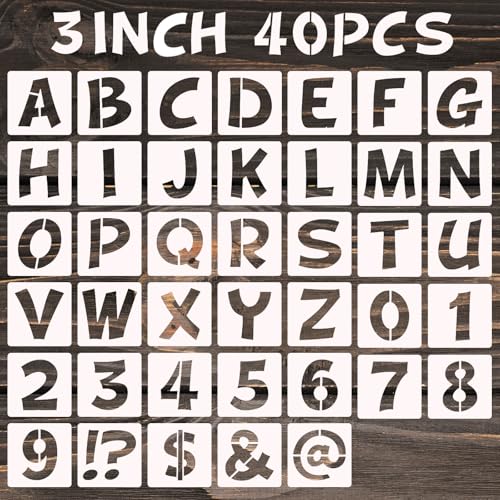 Ouligay 40 Stück Buchstaben Schablone Set 7.6cm Schablonen Buchstaben Zahlen Zeichen Wiederverwendbar DIY Buchstabenschablonen Alphabetschablone Zahlenschablonen für DIY Holzschilder Malerei Ouligay 40 Stück Buchstaben Schablone Set 7.6cm Schablonen Buchstaben Zahlen Zeichen Wiederverwendbar DIY Buchstabenschablonen Alphabetschablone Zahlenschablonen für DIY Holzschilder Malerei von Ouligay