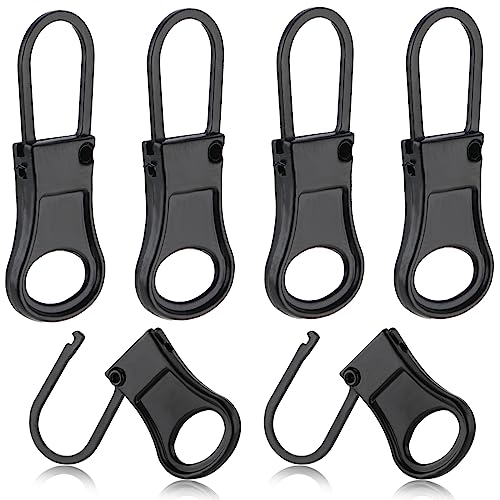 Ouligay 6 Stück Reißverschluss Zipper Abnehmbare Reißverschluss anhänger Metall Zipper Pull Universal Reißverschluss Reparatur Zipper Ersatz für Koffer Kleidung Rucksäcken Geldbörse Handtasche Hosen von Ouligay