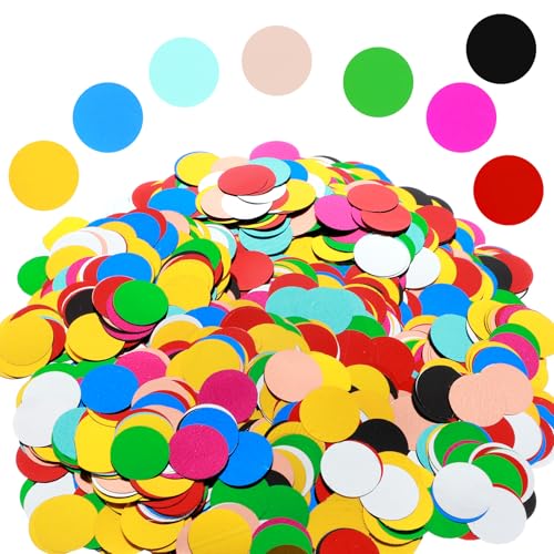 Ouligay 8000 Stück Geburtstag Konfetti Hochzeit Tischkonfetti Weihnachts tischdekoration Bunt Runde Konfetti weihnachten Streudeko Tischdeko Papierkonfetti Tischkonfetti von Ouligay