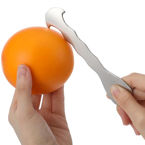 Ouligay Orangenschäler Edelstahl Orange Schäler, Einfaches Schnelles Schälen, Langer Griff, Effektiver Zitrusschäler für Orangenschäler und Andere Zitrusfrüchte Schäler Werkzeug Orange Peeler Tool von Ouligay