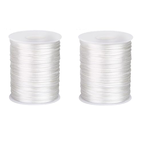 Oulitigy Nylonschnur 1.5mm x 110 Yards - Chinesischer Knoten - Makramee - DIY Quasten - Perlen - Shamballa-Seil - Weiß Oulitigy Nylonschnur 1.5mm x 110 Yards - Chinesischer Knoten - Makramee - DIY Quasten - Perlen - Shamballa-Seil - Weiß von Oulitigy