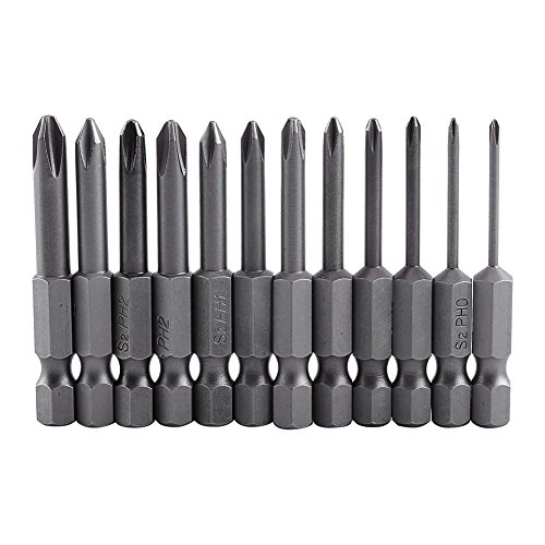 12 Stück 50mm Kreuz-Schraubendreher-Bits 1/4 Zoll Sechskantschaft Kurz Schraubendrehereinsätze Set PH00 PH0 PH1 PH2 für elektrische Schraubendreher elektrische Bohrer 12 Stück 50mm Kreuz-Schraubendreher-Bits 1/4 Zoll Sechskantschaft Kurz Schraubendrehereinsätze Set PH00 PH0 PH1 PH2 für elektrische Schraubendreher elektrische Bohrer von Oumefar