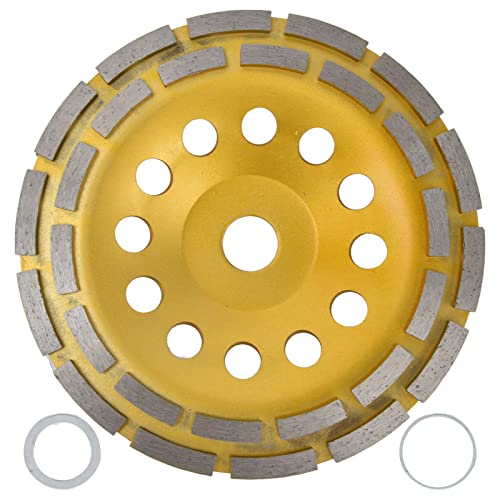 Diamanttopfschleifscheibe Zweireihige Betonschleifscheiben Zweireihige Schleifscheibe Winkelschleifscheibe für Granitstein Marmor(180mm) von Oumefar