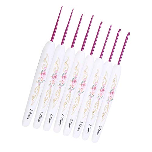 Häkelnadel Set Häkelset mit Blumendruck Stricknadel Werkzeuge Aluminiumhaken Garnhaken mit weichen Griffen 8 PCS Weben zum Stricken häkeln & stricken häkelset für anfänger Häkelnadel Set Häkelset mit Blumendruck Stricknadel Werkzeuge Aluminiumhaken Garnhaken mit weichen Griffen 8 PCS Weben zum Stricken häkeln & stricken häkelset für anfänger von Oumefar