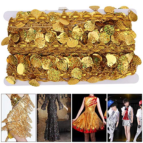 Oumefar 10 Yards Paillettenband Trim Bauchtanz Quaste Gürtel Hüfttuch Bauchtanz Kostüm Pailletten Taille Kettenwickel zum Nähen Handwerk von Oumefar