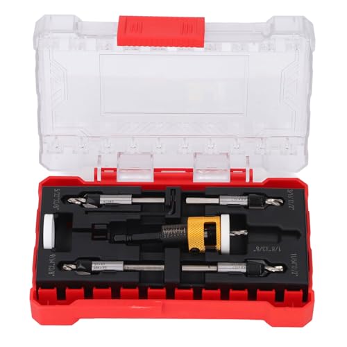 Oumefar Hex Shank Countersink Drill Bit Set, 6542 HSS -Klingen mit 4 Größe und Tiefenstopp, Bohren, Stanzen für Holzbearbeitungsmetallplastik Oumefar Hex Shank Countersink Drill Bit Set, 6542 HSS -Klingen mit 4 Größe und Tiefenstopp, Bohren, Stanzen für Holzbearbeitungsmetallplastik von Oumefar