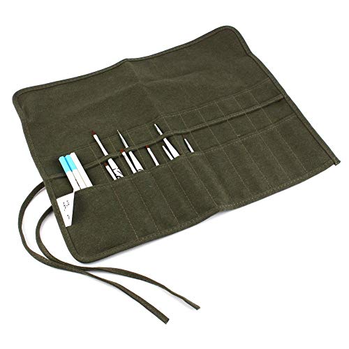 Oumefar Paint Brush Holder 22 Loch Artist Paint Brush Holder Roll Up Case Bag Roll Up Zeichenstift Beutel Artist Paint Brush Organizer für Artist Pen Brush von Oumefar