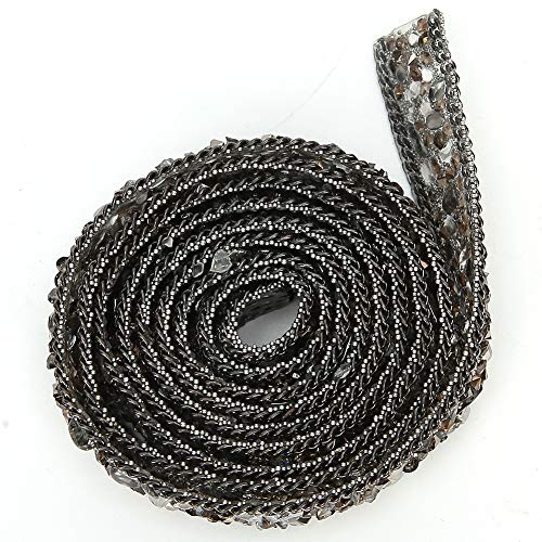 Sparkle Crystal Ribbon Trim Kies Band Band Kleidung Schuhe Dekoration Zubehör 1 , 5 cm Breite(Grau) von Oumefar