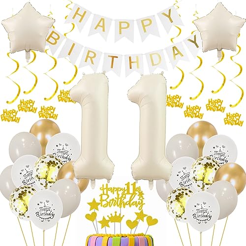 11 Geburtstag Deko Mädchen 11. Geburtstagsdeko Beige Gold Ballon 11 Geburtstag Deko Junge Beige 11 Luftballon Geburtstagsdeko Mädchen Junge 11 Jahr Geburtstagdeko Beige Luftballon 11. Geburtstag von Oumezon