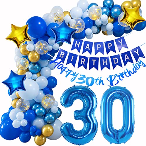 30 Geburtstag Deko, 30 Jahr Ballon Girlande Blau, Deko 30 Geburtstag Männer, 30. Geburtstag Mann Frauen, 30 Luftballons Girlande Blau, Deko 30 Geburtstag Luftballon, Ballon Girlande 30. Geburtstag von Oumezon
