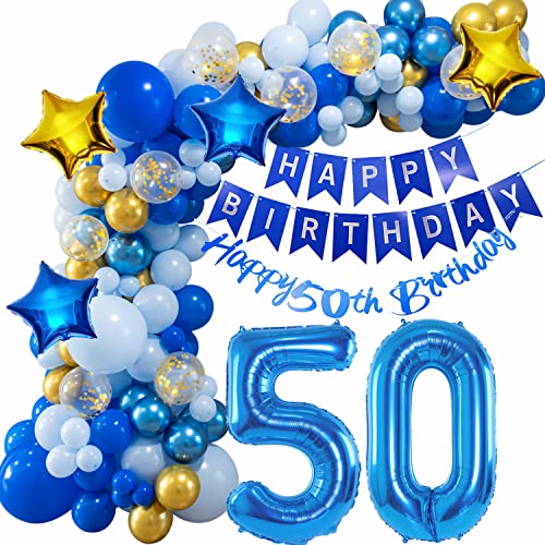 50 Geburtstag Deko, 50 Jahr Ballon Girlande Blau, Deko 50 Geburtstag Männer, 50. Geburtstag Mann Frauen, 50 Luftballons Girlande Blau, Deko 50 Geburtstag Luftballon, Ballon Girlande 50. Geburtstag von Oumezon