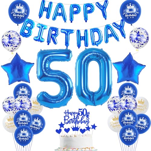 50. Geburtstag Dekoration Blau, 50 Geburtstag Deko für Männer Frau,50 Ballon Deko, 50 Ballon Blau Deko, Luftballon 50. Geburtstag Party Deko, Deko 50 Geburtstag Mann Frau,Geburtstagsdeko 50 Jahr 50. Geburtstag Dekoration Blau, 50 Geburtstag Deko für Männer Frau,50 Ballon Deko, 50 Ballon Blau Deko, Luftballon 50. Geburtstag Party Deko, Deko 50 Geburtstag Mann Frau,Geburtstagsdeko 50 Jahr von Oumezon