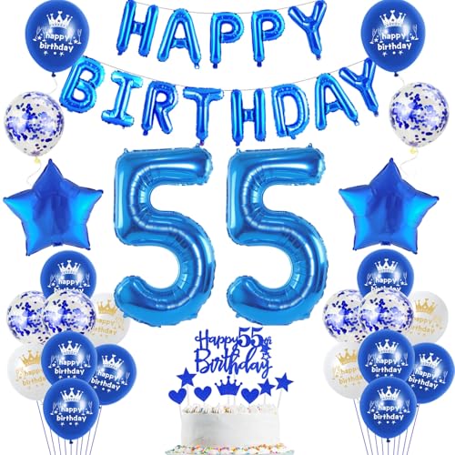 55. Geburtstag Dekoration Blau, 55 Geburtstag Deko für Männer Frau,55 Ballon Deko, 55 Ballon Blau Deko, Luftballon 55. Geburtstag Party Deko, Deko 55 Geburtstag Mann Frau,Geburtstagsdeko 55 Jahr 55. Geburtstag Dekoration Blau, 55 Geburtstag Deko für Männer Frau,55 Ballon Deko, 55 Ballon Blau Deko, Luftballon 55. Geburtstag Party Deko, Deko 55 Geburtstag Mann Frau,Geburtstagsdeko 55 Jahr von Oumezon