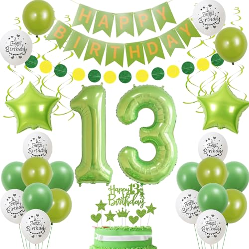 Ballons 13 Geburtstag Grün, Luftballon 13. Geburtstagsdeko Jungen Mädchen, 13. Geburtstag Mädchen, Geburtstagsdeko 13 Jahre Grün, 13 Mädchen Party Deko, Luftballon Grün Weiß 13 Geburtstag Ballon Ballons 13 Geburtstag Grün, Luftballon 13. Geburtstagsdeko Jungen Mädchen, 13. Geburtstag Mädchen, Geburtstagsdeko 13 Jahre Grün, 13 Mädchen Party Deko, Luftballon Grün Weiß 13 Geburtstag Ballon von Oumezon