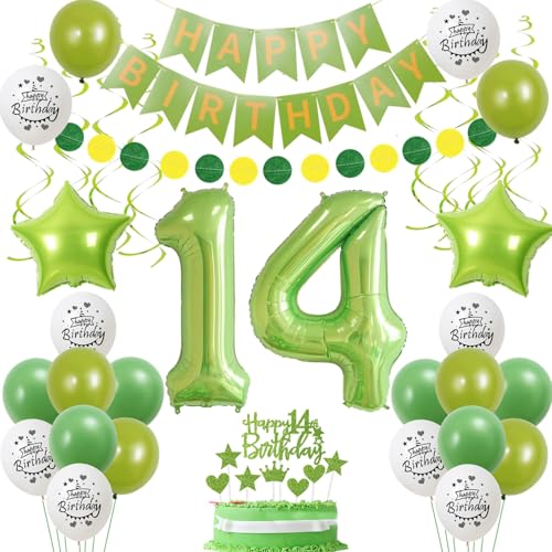 Ballons 14 Geburtstag Grün, Luftballon 14. Geburtstagsdeko Jungen Mädchen, 14. Geburtstag Mädchen, Geburtstagsdeko 14 Jahre Grün, 14 Mädchen Party Deko, Luftballon Grün Weiß 14 Geburtstag Ballon Ballons 14 Geburtstag Grün, Luftballon 14. Geburtstagsdeko Jungen Mädchen, 14. Geburtstag Mädchen, Geburtstagsdeko 14 Jahre Grün, 14 Mädchen Party Deko, Luftballon Grün Weiß 14 Geburtstag Ballon von Oumezon
