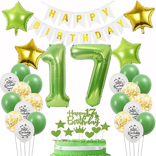 Deko 17. Geburtstag Junge mädchen Grün gold,Geburtstagsdeko 17 jahre mädchen Grün Luftballons 17 Geburtstag Junge dekoration Grün,ballon 17. Geburtstag deko mädchen Grün Tortendeko 17 Geburtstag Deko 17. Geburtstag Junge mädchen Grün gold,Geburtstagsdeko 17 jahre mädchen Grün Luftballons 17 Geburtstag Junge dekoration Grün,ballon 17. Geburtstag deko mädchen Grün Tortendeko 17 Geburtstag von Oumezon