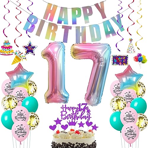 Deko 17. Geburtstag mädchen bunt,Geburtstagsdeko 17 jahre mädchen Rosa Luftballons 17 Geburtstag dekoration Regenbogen,Folienballon 17 Geburtstag deko mädchen Rosa Tortendeko 17 Geburtstag lila Deko 17. Geburtstag mädchen bunt,Geburtstagsdeko 17 jahre mädchen Rosa Luftballons 17 Geburtstag dekoration Regenbogen,Folienballon 17 Geburtstag deko mädchen Rosa Tortendeko 17 Geburtstag lila von Oumezon