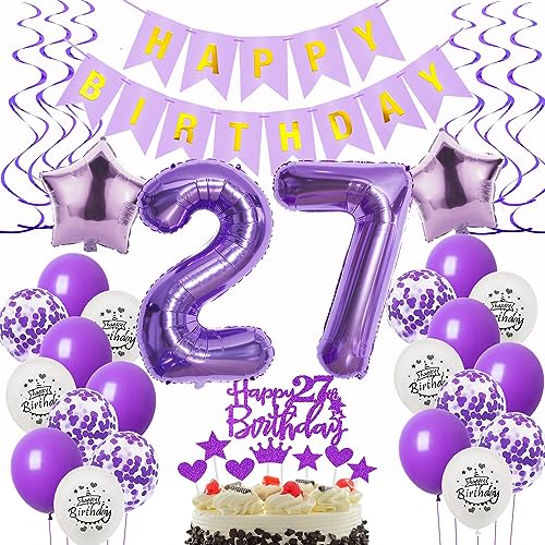Deko 27. Geburtstag frauen Lila,Geburtstagsdeko 27 jahre frauen Luftballons 27 Geburtstag dekoration lila,Folienballon 27 Geburtstag deko frauen Violett Tortendeko 27 Geburtstag frau deko Deko 27. Geburtstag frauen Lila,Geburtstagsdeko 27 jahre frauen Luftballons 27 Geburtstag dekoration lila,Folienballon 27 Geburtstag deko frauen Violett Tortendeko 27 Geburtstag frau deko von Oumezon