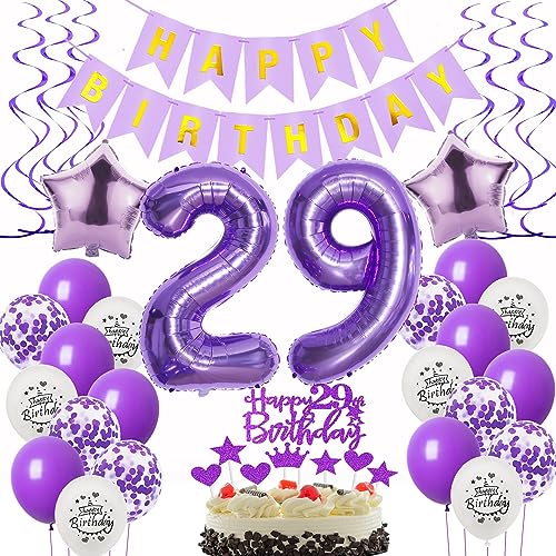 Oumezon Deko 29. Geburtstag frauen Lila,Geburtstagsdeko 29 jahre frauen Luftballons 29 Geburtstag dekoration lila,Folienballon 29 Geburtstag deko frauen Violett Tortendeko 29 Geburtstag frau deko Oumezon Deko 29. Geburtstag frauen Lila,Geburtstagsdeko 29 jahre frauen Luftballons 29 Geburtstag dekoration lila,Folienballon 29 Geburtstag deko frauen Violett Tortendeko 29 Geburtstag frau deko von Oumezon