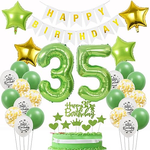 Deko 35. Geburtstag Mann Frauen Grün gold,Geburtstagsdeko 35 jahre Frau Grün Luftballons 35 Geburtstag Männer dekoration Grün,ballon 35. Geburtstag deko Frauen Grün Tortendeko 35 Geburtstag Frau Deko 35. Geburtstag Mann Frauen Grün gold,Geburtstagsdeko 35 jahre Frau Grün Luftballons 35 Geburtstag Männer dekoration Grün,ballon 35. Geburtstag deko Frauen Grün Tortendeko 35 Geburtstag Frau von Oumezon