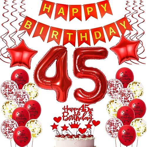 Deko 45. Geburtstag frauen Rot,Geburtstagsdeko 45 jahre frauen Luftballons 45 Geburtstag dekoration Rot,Folienballon 45 Geburtstag deko frauen Rot Tortendeko 45 Geburtstag frau deko rot Deko 45. Geburtstag frauen Rot,Geburtstagsdeko 45 jahre frauen Luftballons 45 Geburtstag dekoration Rot,Folienballon 45 Geburtstag deko frauen Rot Tortendeko 45 Geburtstag frau deko rot von Oumezon