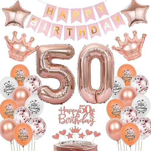Deko 50. Geburtstag Frauen Tortendeko 50 Geburtstag Frauen Deko luftballon 50. Geburtstag deko Frauen Rosegold geburtstagsdeko 50 jahre dekoration Frauen ballon 50. geburtstag Frau rosegold von Oumezon