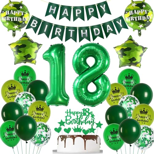 Dunkelgrün Luftballon 18. Geburtstag Dekorationen, Ballons 18 Geburtstag Grün, Luftballon 18. Geburtstagsdeko Jungen Mädchen, Deko 18. Geburtstag Junge, Ballon Grüner 18. Party Deko Dunkelgrün Luftballon 18. Geburtstag Dekorationen, Ballons 18 Geburtstag Grün, Luftballon 18. Geburtstagsdeko Jungen Mädchen, Deko 18. Geburtstag Junge, Ballon Grüner 18. Party Deko von Oumezon
