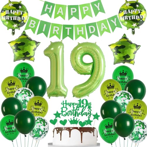 Geburtstagsdeko 19. Jungen Grün, Ballons 19 Geburtstag Grün, Luftballon 19. Geburtstagsdeko Jungen Mädchen, Geburtstagsdeko 19 Jahre Junge Grün, Luftballons 19. Geburtstag Grün Geburtstagsdeko 19. Jungen Grün, Ballons 19 Geburtstag Grün, Luftballon 19. Geburtstagsdeko Jungen Mädchen, Geburtstagsdeko 19 Jahre Junge Grün, Luftballons 19. Geburtstag Grün von Oumezon