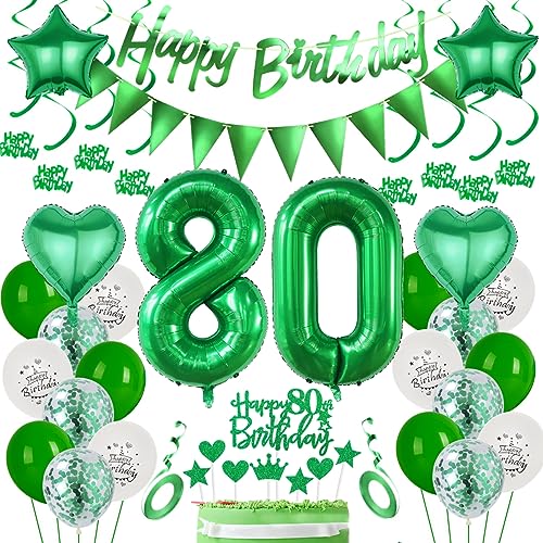Geburtstagsdeko 80 Mann Grün 80 Geburtstag Deko Frauen Grün Luftballon 80. Geburtstagsdeko 80 Jahr Grün Deko 80. Geburtstag Frauen Grün Ballons 80 Geburtstag Grün Mann Geburtstagsdeko 80 Jahre von Oumezon