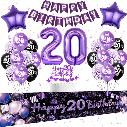 Lila 20. Geburtstag Dekoration Frau,20 Geburtstag Deko Banner Hintergrund Lila,Luftballons 20 Geburtstag Lila,20. Geburtstag Party Deko Frauen,Lila Tortendeko 20 Jahre,Frau 20. Ballon Lila Lila 20. Geburtstag Dekoration Frau,20 Geburtstag Deko Banner Hintergrund Lila,Luftballons 20 Geburtstag Lila,20. Geburtstag Party Deko Frauen,Lila Tortendeko 20 Jahre,Frau 20. Ballon Lila von Oumezon