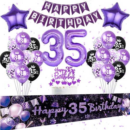 Lila 35. Geburtstag Dekoration Frau,35 Geburtstag Deko Banner Hintergrund Lila,Luftballons 35 Geburtstag Lila,35. Geburtstag Party Deko Frauen,Lila Tortendeko 35 Jahre,Frau 35. Ballon Lila Lila 35. Geburtstag Dekoration Frau,35 Geburtstag Deko Banner Hintergrund Lila,Luftballons 35 Geburtstag Lila,35. Geburtstag Party Deko Frauen,Lila Tortendeko 35 Jahre,Frau 35. Ballon Lila von Oumezon
