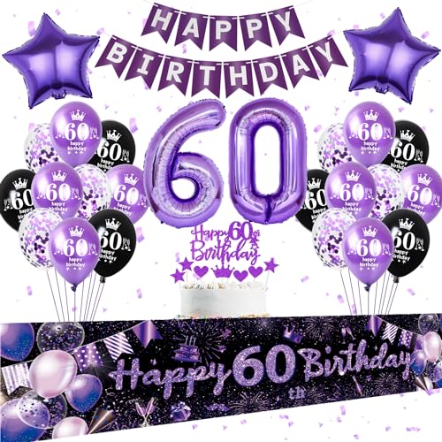 Lila 60. Geburtstag Dekoration Frau,60 Geburtstag Deko Banner Hintergrund Lila,Luftballons 60 Geburtstag Lila,60. Geburtstag Party Deko Frauen,Lila Tortendeko 60 Jahre,Frau 60. Ballon Lila Lila 60. Geburtstag Dekoration Frau,60 Geburtstag Deko Banner Hintergrund Lila,Luftballons 60 Geburtstag Lila,60. Geburtstag Party Deko Frauen,Lila Tortendeko 60 Jahre,Frau 60. Ballon Lila von Oumezon