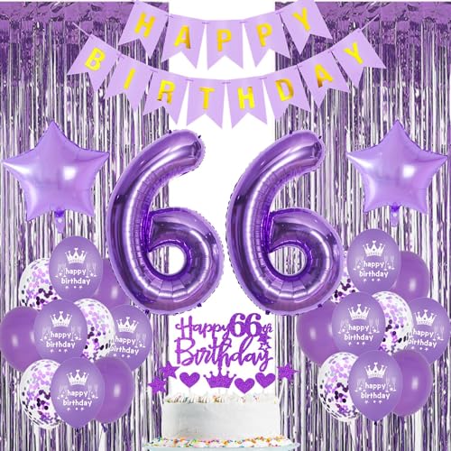 Lila 66. Geburtstag Dekoration Frau,Violett 66. Party Dekoration,66 Jahre Frau Lila Ballons,66 Geburtstagsdeko Frauen,Lametta Vorhänge Lila 66. Geburtstag Dekoration,Lila Luftschlangen Lila 66. Geburtstag Dekoration Frau,Violett 66. Party Dekoration,66 Jahre Frau Lila Ballons,66 Geburtstagsdeko Frauen,Lametta Vorhänge Lila 66. Geburtstag Dekoration,Lila Luftschlangen von Oumezon