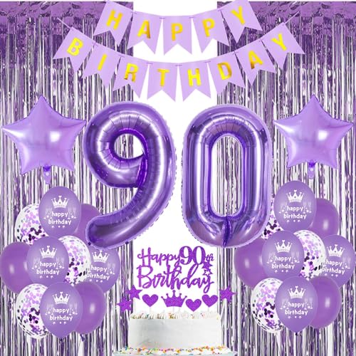 Lila 90. Geburtstag Dekoration Frau,Violett 90. Party Dekoration,90 Jahre Frau Lila Ballons,90 Geburtstagsdeko Frauen,Lametta Vorhänge Lila 90. Geburtstag Dekoration,Lila Luftschlangen Lila 90. Geburtstag Dekoration Frau,Violett 90. Party Dekoration,90 Jahre Frau Lila Ballons,90 Geburtstagsdeko Frauen,Lametta Vorhänge Lila 90. Geburtstag Dekoration,Lila Luftschlangen von Oumezon