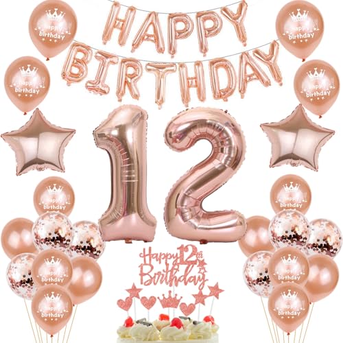 Luftballons 12. Geburtstag deko mädchen Rosegold Folienballon 12 jahre Geburtstag dekoration mädchen Happy Birthday 12 Geburtstag deko mädchen ballon 12 Geburtstagsdeko 12 Geburtstag mädchen deko(12) Luftballons 12. Geburtstag deko mädchen Rosegold Folienballon 12 jahre Geburtstag dekoration mädchen Happy Birthday 12 Geburtstag deko mädchen ballon 12 Geburtstagsdeko 12 Geburtstag mädchen deko(12) von Oumezon