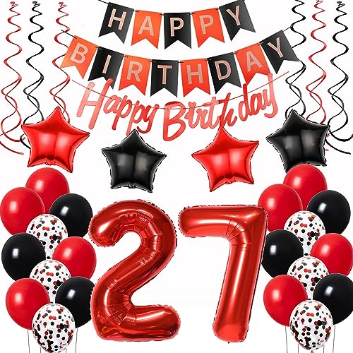 Luftballons 27. Geburtstag Deko Frauen Rot Schwarz, Geburtstagsdeko 27 jahre Frauen happy birthday 27 Frauen dekoration Rot deko 27. Geburtstag Frauen Schwarz ballons 27 Geburtstag Frauen Luftballons 27. Geburtstag Deko Frauen Rot Schwarz, Geburtstagsdeko 27 jahre Frauen happy birthday 27 Frauen dekoration Rot deko 27. Geburtstag Frauen Schwarz ballons 27 Geburtstag Frauen von Oumezon