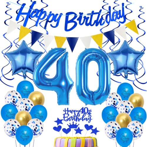 Luftballons 40. Geburtstag Dekoration Mann Blau,Tortendeko Geburtstag 40 Jahre Männer, Geburtstagsdeko 40 Jahre Mann Frauen, Blau 40. Geburtstag Dekoration, 40 Jahr Party Deko, 40. Blau Gold Ballon Luftballons 40. Geburtstag Dekoration Mann Blau,Tortendeko Geburtstag 40 Jahre Männer, Geburtstagsdeko 40 Jahre Mann Frauen, Blau 40. Geburtstag Dekoration, 40 Jahr Party Deko, 40. Blau Gold Ballon von Oumezon